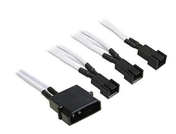 Image of BitFenix Alchemy Molex to 3pin x3 Fan adaptor 5V 20cm - White