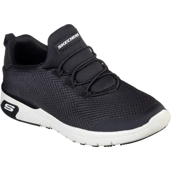 Image of Skechers Womens Marsing Waiola Slip Resistant Safety Trainer UK Size 5 (EU 38) BLACK/WHITE SKE1960-BKW-5
