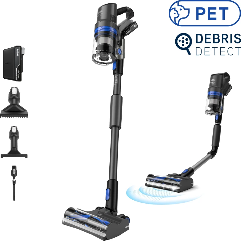 Image of Vax HomePro Detect Pet Cordless Vacuum Cleaner with up to 45 Minutes Run Time - Blue / Graphite - CLSV-HPTP