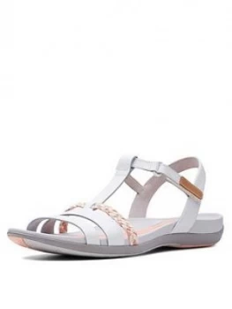 Image of Clarks Tealite Grace Flat Sandal Shoes - White