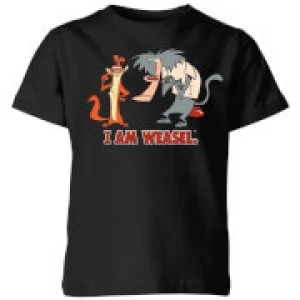 Image of I Am Weasel Characters Kids T-Shirt - Black - 3-4 Years