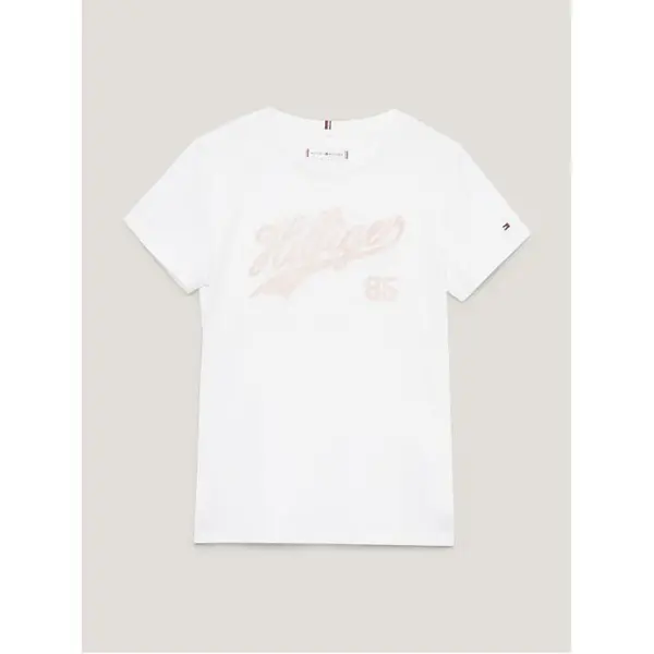 Image of Tommy Hilfiger Glitter Script T-Shirt Juniors - White 4 - 5 Years