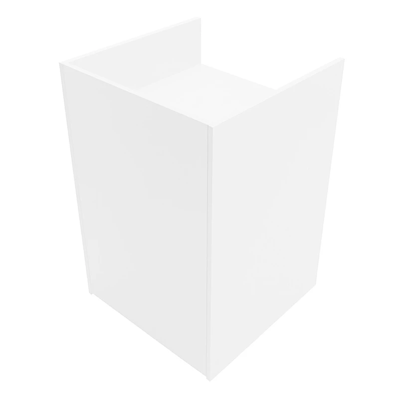 Image of MonsterShop Shop Counter Till Block Stand White Tb60 Retail Storage Unit Modular Cabinet Reception Cash Desk Store 2 Internal Shelves