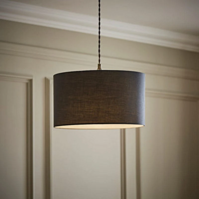 Image of MINISUN Ceiling Light Shade Lampshade Drum Pendant Easy Fit Small Medium Large Lighting - Medium - Charcoal 26266