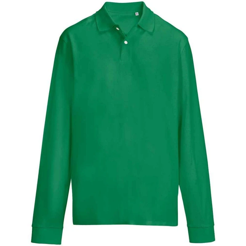 Image of SOL'S Mens Pique Long-Sleeved Polo Shirt in Green Size: XS Green Male XS