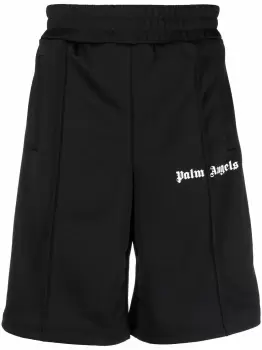 Image of PALM ANGELS Classic Track Shorts Black/White