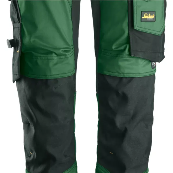 Image of Snickers AllroundWork Stretch Trousers - Forest Green/Black - 60