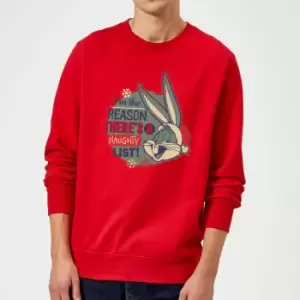 Image of Looney Tunes I'm The Reason There Is A Naughty List Christmas Jumper - Red - XL
