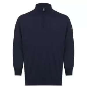 Image of Paul And Shark Zip Turtle Sweater - Blue