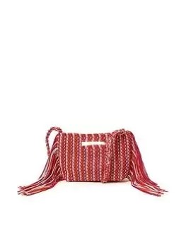 Image of Accessorize Macrame Fringe Detail Cross-body Bag, Multi, Women
