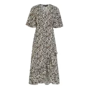 Image of Mela London Leopard Print Wrap Dress - Cream