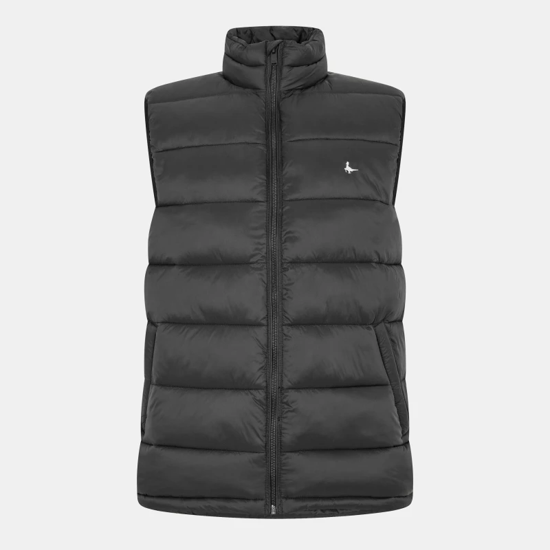Image of Jack Wills Mens Kershaw Lightweight Water Resistant Puffer Gilet Black male XS