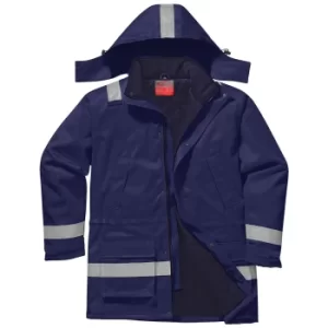 Image of Biz Flame Mens Flame Resistant Antistatic Winter Jacket Navy S