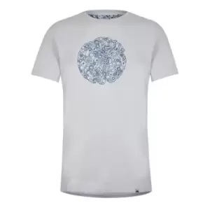 Image of Pretty Green Record Print T Shirt - Grey
