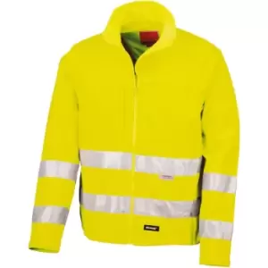 Image of Result Core Mens High-Visibility Winter Blouson Softshell Jacket (Water Resistant & Windproof) (M) (Flourescent Yellow) - Flourescent Yellow