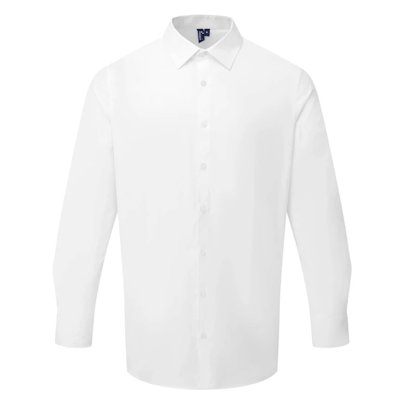 Image of Premier Premier Men Poplin Long-Sleeved Formal Shirt in White Size: Small White S Male 5063693918200