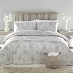 Image of Soren Leaf Print Reversible Eco-Friendly Duvet Cover Set, Natural, Double - Drift Home