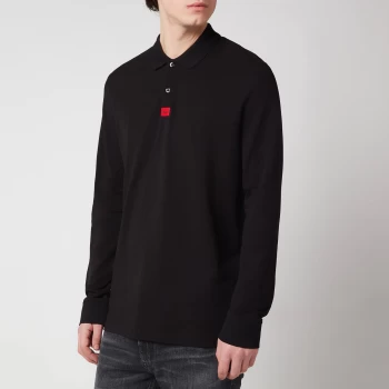 Image of HUGO Mens Deresolo Long Sleeve Polo Shirt - Black - S