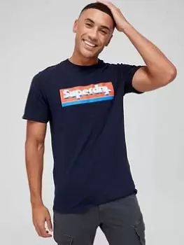 Image of Superdry Large Logo T-Shirt - Navy Size M Men