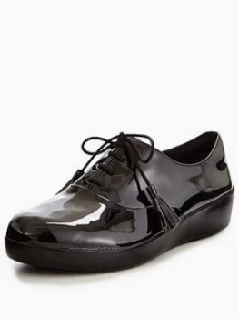Image of FitFlop Classic Tassel Superoxford Black Patent Size 4 Women