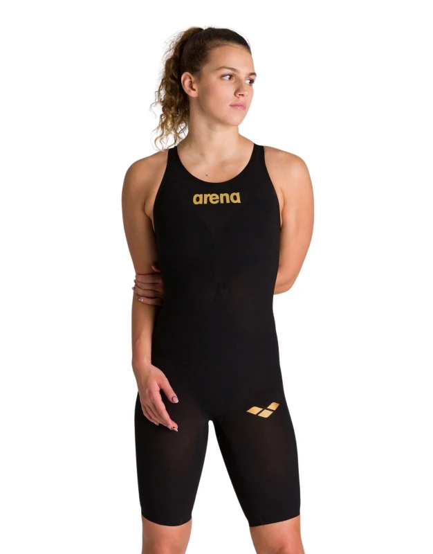 Image of Arena Womens Powerskin Carbon Air 2 Full Body Short Leg - Black & Gold Size: 32 Black Female 32