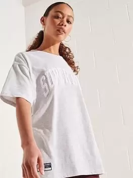 Image of Superdry Varsity Arch Mono T-Shirt - Grey, Size 14, Women