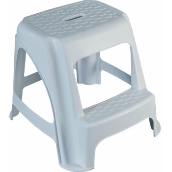 Image of White Plastic Step Stool - Lincoln