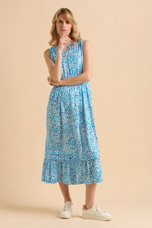 Image of Brakeburn Womens Sea Glitter Maxi Dress in Light Blue Size: 14 Light Blue Female 14