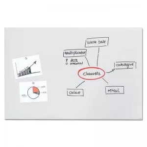 Image of Wall Mounted Magnetic Glass Board 1500x1000x18mm - Matt Super White