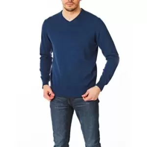 Image of Castle Point V Neck Sweatshirt Mens - Blue
