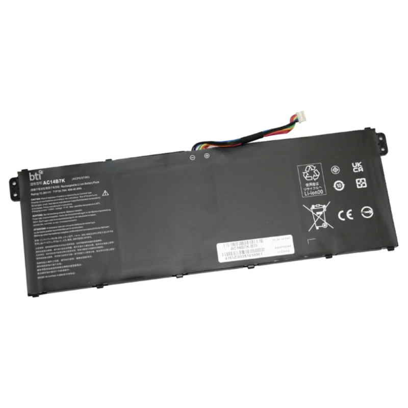 Image of BTI BTI AC14B18J compatible 50.7Wh 4-cell battery for ACER ASPIRE V3-371 V3-111P V3-371 V5-122 V5-132 V5-122P V5-132P E3-111 E3-112 AC14B18J-BTI