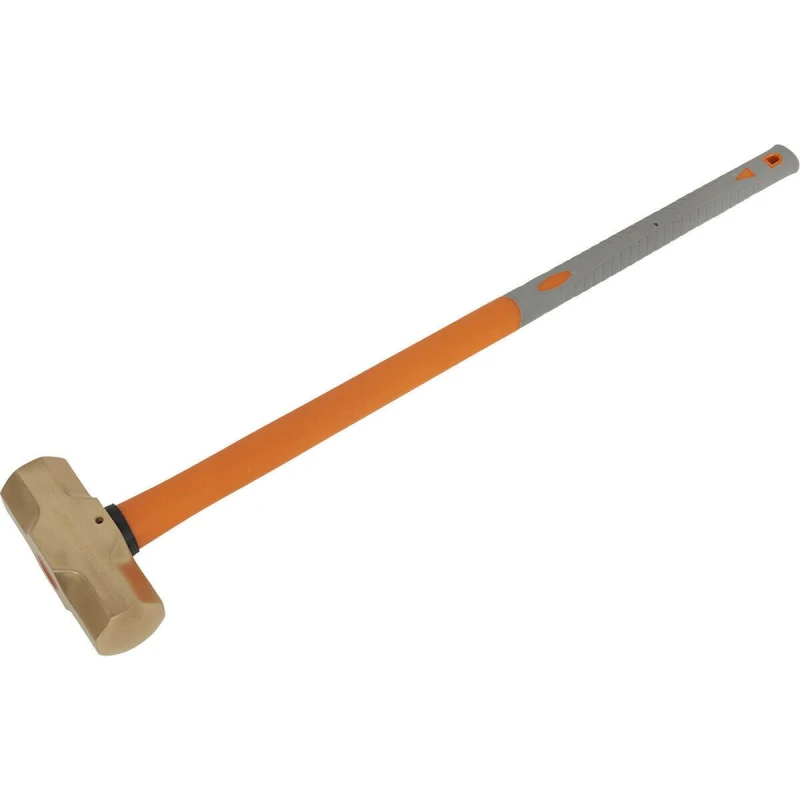 Image of Loops 11lb Sledge Hammer - Non-Sparking - Fibre Glass Shaft - Shock Absorbing Grip Clear