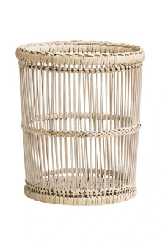 Image of Premier Housewares Rustc Rattan And Bamboo Waste Bin White