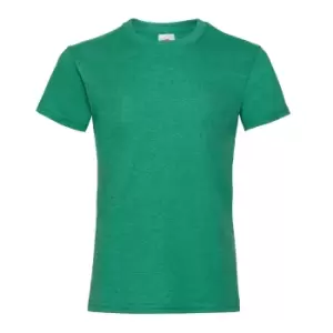 Image of Fruit Of The Loom Girls Childrens Valueweight Short Sleeve T-Shirt (3-4) (Retro Heather Green)