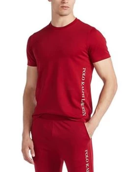 Image of Polo Ralph Lauren Side Logo Lounge T-Shirt - Red, Andover Heather Size M Men