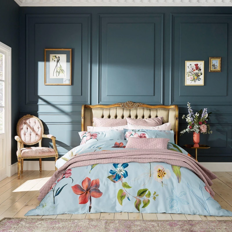 Image of Ted Baker Home New Hampton Duvet Cover Set Delphinium unisex Single