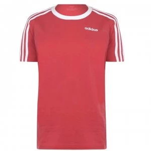 Image of adidas Womens Essentials 3-Stripes T Shirt - Glory Red/White