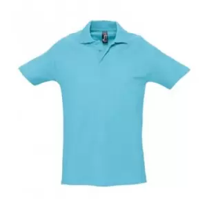 Image of SOLS Mens Spring II Short Sleeve Heavyweight Polo Shirt (S) (Blue Atoll)