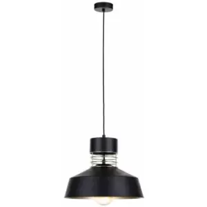 Image of Keter Titanium Dome Pendant Ceiling Light Gold, Black, 34cm, 1x E27