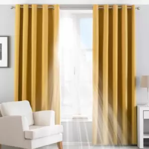 Image of Twilight Thermal Blackout Eyelet Curtains Ochre, Ochre / 168 x 229cm
