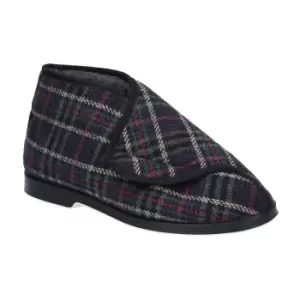 Image of GBS William Great British Touch Fastening Bootee / Mens Slippers / Mens Bootee (9 UK) (Check)