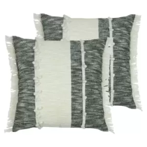 Image of Furn. Otto Twin Pack Polyester Filled Cushions Black/Natural