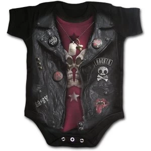 Image of Baby Biker Baby Small Sleepsuit - Black
