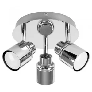 Image of Benton IP44 3-Way Ceiling Spotlight in Chrome