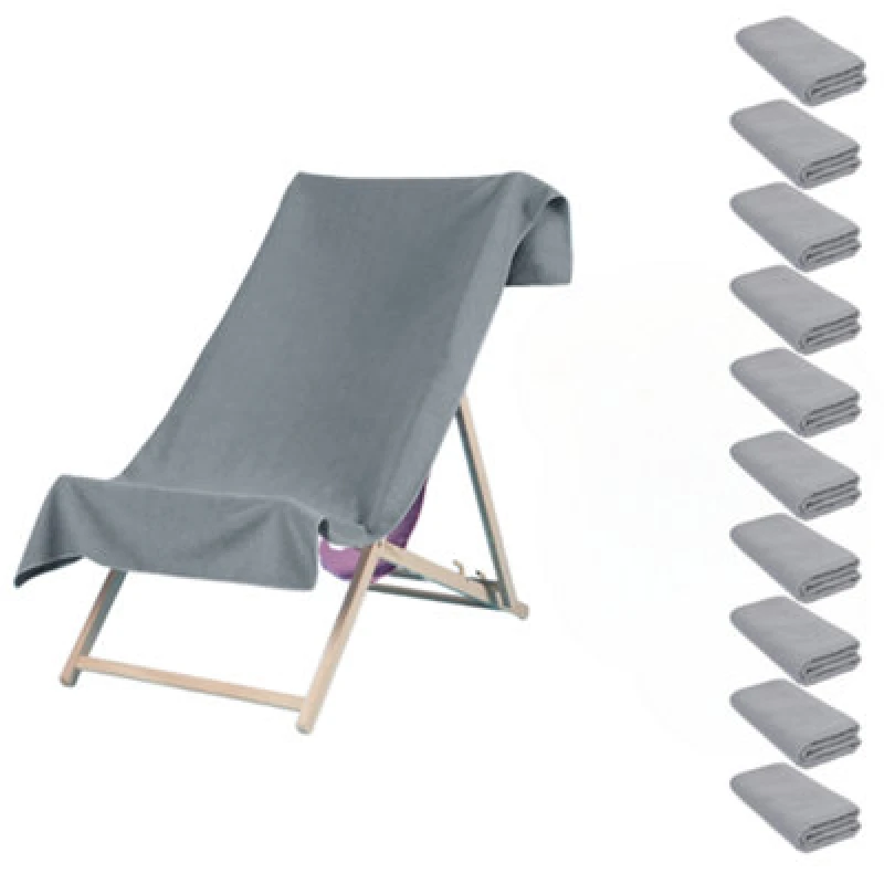 Image of OHS OHS 10 x Plain Microfiber Quick Dry Bath Beach Towel in Charcoal Size: Bath Towel Charcoal Bath Towel Unisex 5027434174027