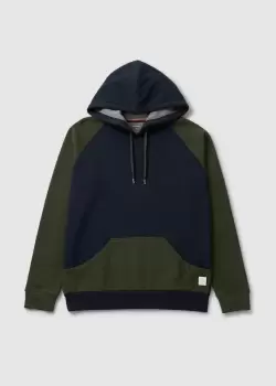 Image of Paul Smith Mens Two Tone Hoodie In Navy/Green