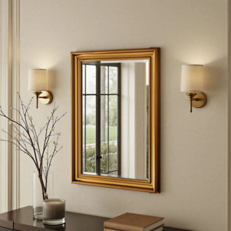 Image of Yearn Beaded Classic Gold Framed Bevelled Wall Mirror