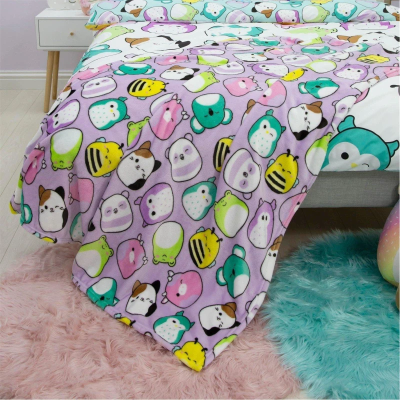 Image of Squishmallows Squishmallows Squad Fleece Throw - Lilac - 100x150cm