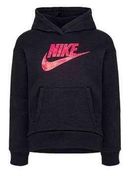 Image of Boys, Nike Younger Futura Fleece Hoodie - Black, Size 4-5 Years