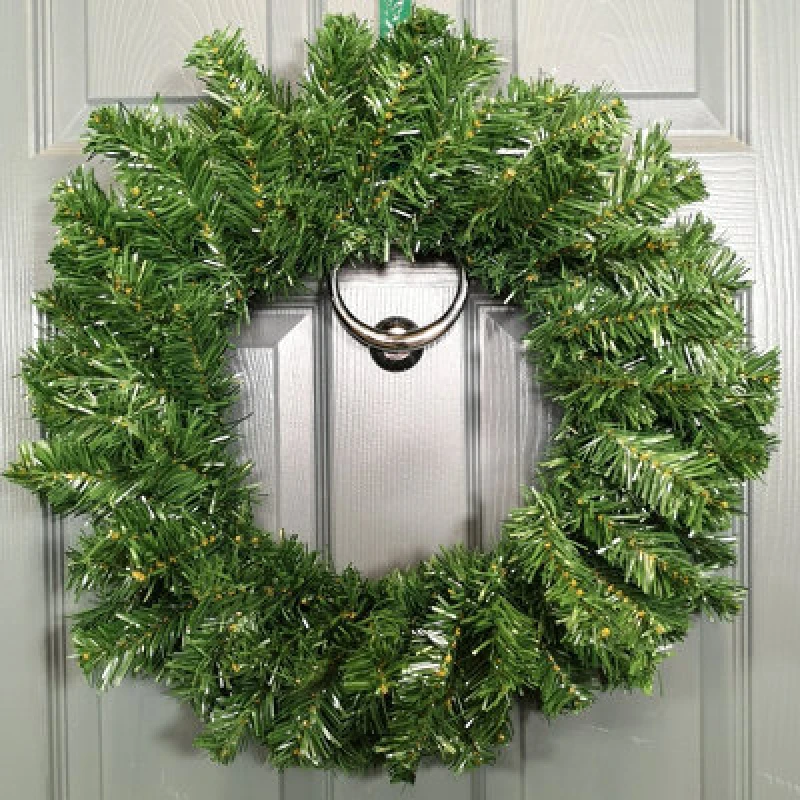 Image of Samuel Alexander 50cm Diameter Plain Green Artificial Imperial Pine Christmas Wreath Decoration Green